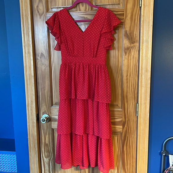 Julia Jordan Flutter-Sleeve Chiffon Midi Dress - Picture 3 of 10